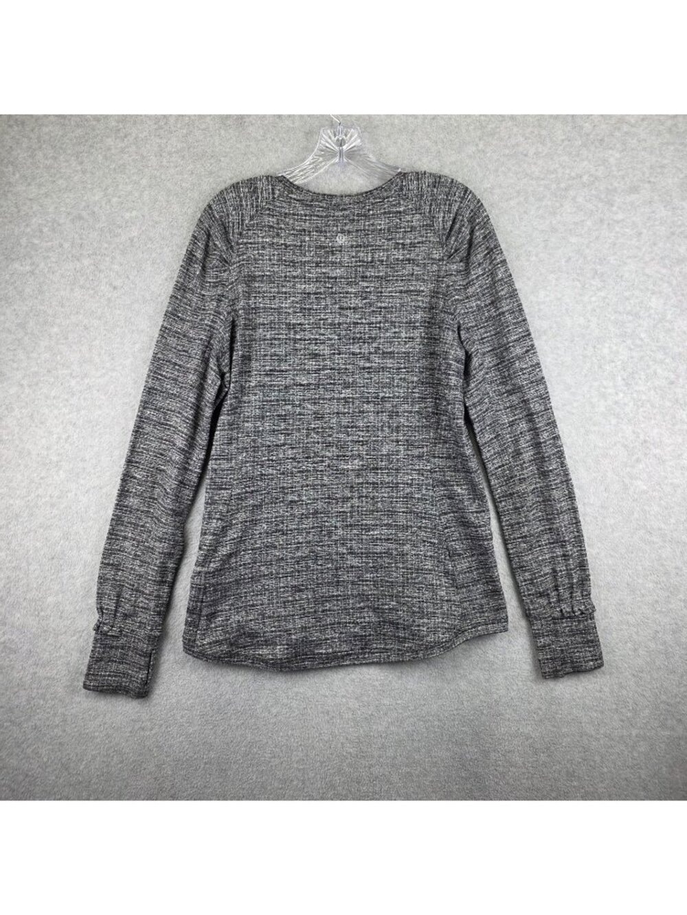 Lululemon Long Sleeve Shirt Womens 10 Gray Heather Thumbhole Stretch Run Top